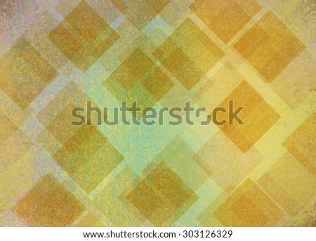 abstract yellow diamond shapes on blue green background