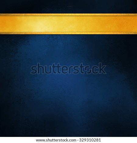 Blue Background With Gold Ribbon, Elegant Rich Dark Blue Color With ...