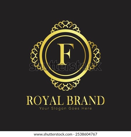 letter Initial F 
elegant luxury monogram logo 
