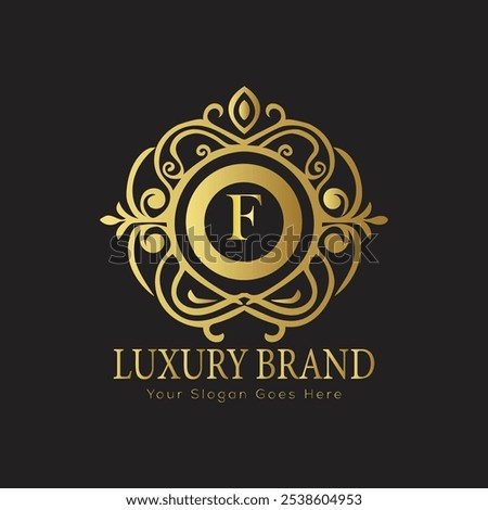 letter Initial F elegant luxury monogram logo 
