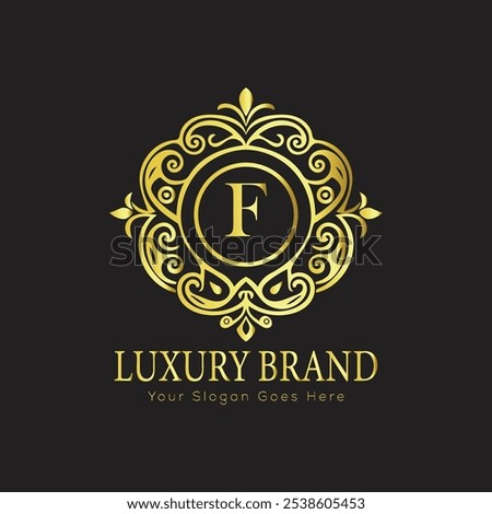 letter Initial F elegant luxury monogram logo 
