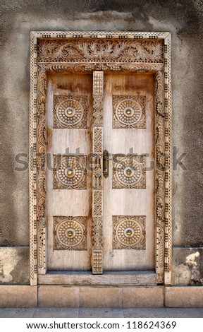 Door in Stone Town, Zanzibar, Tanzania - a UNESCO heritage