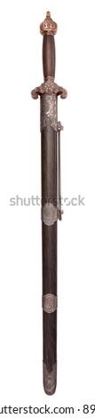 Chinese traditional double sword, isolated