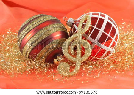 Christmas balls with a music note deco