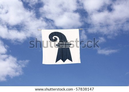 Similar – Image, Stock Photo Rope of the Basel Rhine ferry with coat of arms, flag of Switzerland, on the wire rope in front of houses in the old town, against a blue sky over the Rhine.