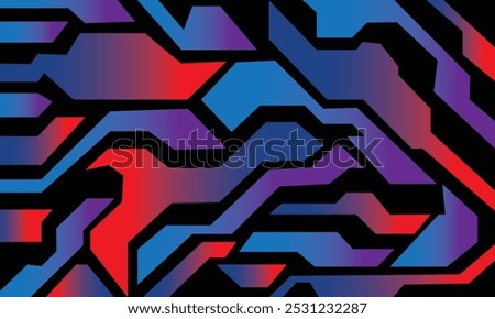 Abstract pattern featuring sharp, angular shapes in shades of red, blue, and black. backdrop banner poster card wallpaper website header design.