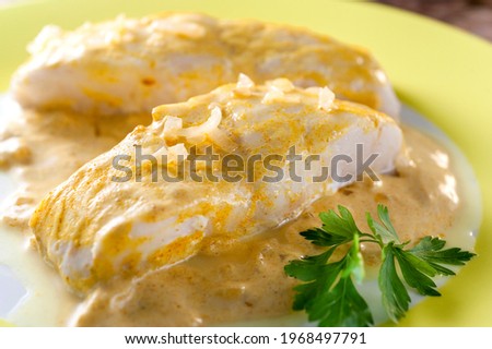 Similar – Foto Bild Weißfischfilet Curry mit Tomatensauce