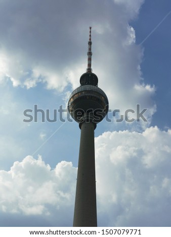 Similar – Foto Bild Berliner Fernsehturm halb verdeckt von einem Kirchturm