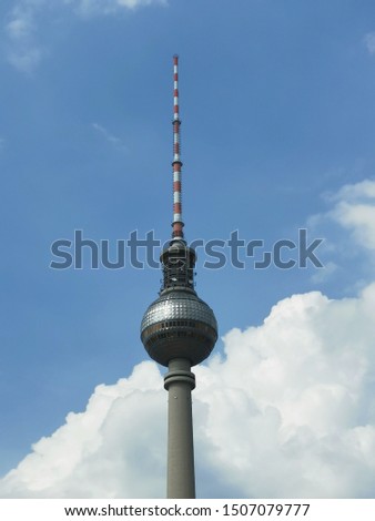 Similar – Foto Bild Berliner Fernsehturm halb verdeckt von einem Kirchturm