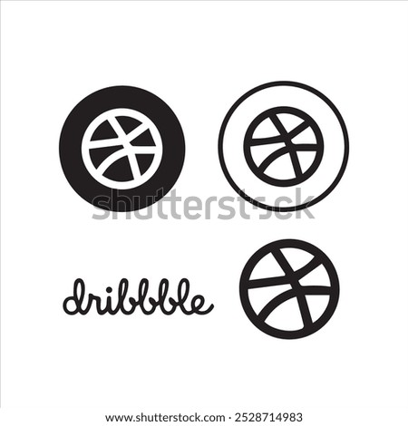 dribbble icon set vector illustration