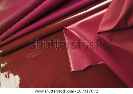 Italy, Naples, cow leather in a leather factory