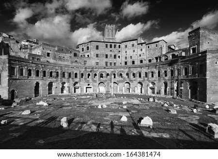 Italy, Rome, Roman Forum (Forum of Trajan, 112 - 113 A.C.), roman ruins
