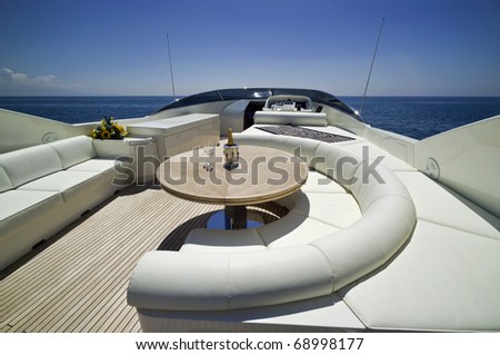 Italy, S.Felice Circeo (Rome), luxury yacht Rizzardi Posillipo Technema 95', flybridge