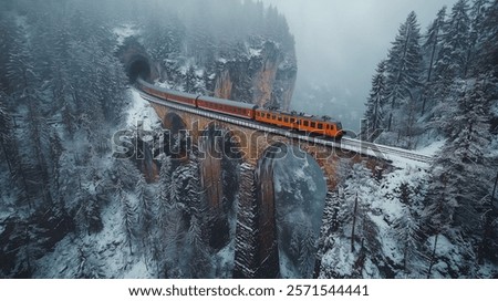 Similar – Image, Stock Photo Old stone viaduct in mountains