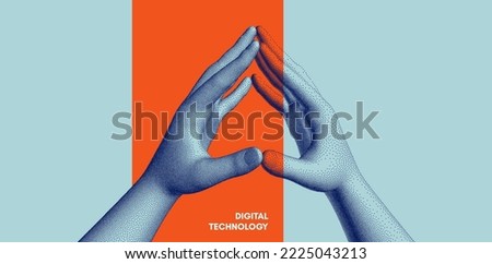 Hands with steepled fingers. Man body language for confidence and self-esteem. Symbolic for unity and harmony. 3D illustration for banner, poster, cover, brochure or presentation. 