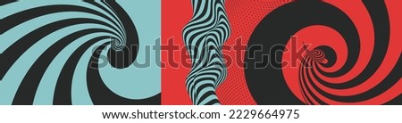 Pattern with optical illusion. Abstract striped background. Vector illustration. Design for banner, flyer, poster, cover or brochure.