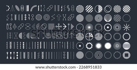 Icon set in thin line style. Collection of different graphic elements for design. Vector illustration for web, mobile or ui. 