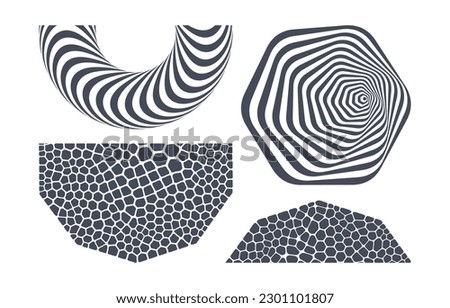 Abstract science background with fantasy cells. Cross section or microscopic view. Organic texture. Striped torus. Optical art. 3d vector illustration for brochure, cover, presentation or banner. 