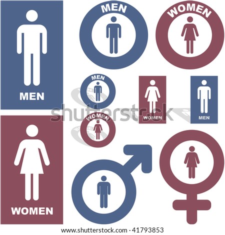 Men And Women Icons. Graphic Elements Set. Stock Vector Illustration ...