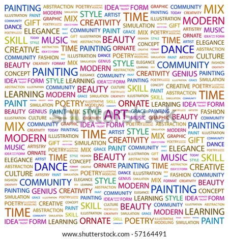 Art. Word Collage On White Background. Illustration With Different ...