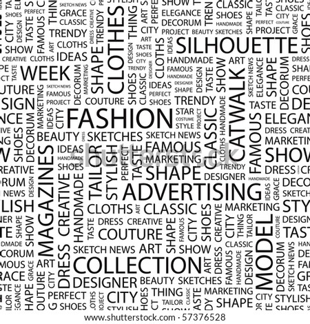 Fashion. Seamless Vector Pattern With Word Cloud. Illustration With ...