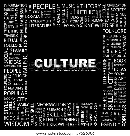 Culture. Word Collage On Black Background. Illustration With Different ...