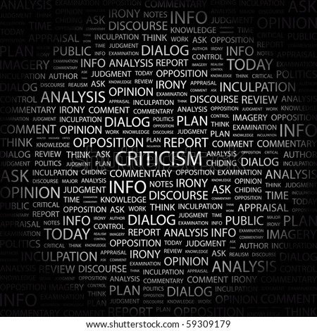 Criticism. Word Collage On Black Background. Illustration With ...