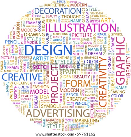 Design. Word Collage On White Background. Vector Illustration ...