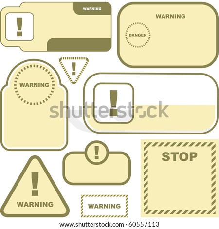 Warning Vector Label. Vector Template. - 60557113 : Shutterstock