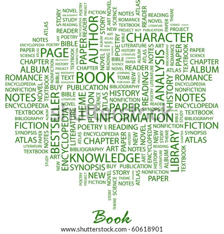 Book. Word Collage On White Background. Illustration With Different ...