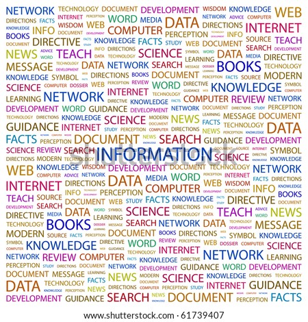 Information. Word Collage On White Background. Illustration With ...