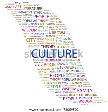 Culture. Word Collage On Black Background. Vector Illustration ...