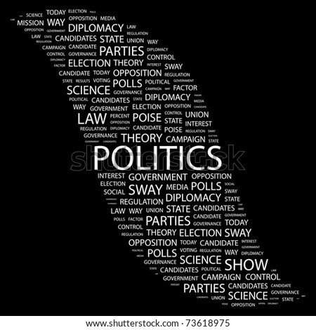 Politics. Word Collage On Black Background. Vector Illustration ...