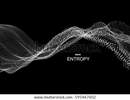 Wave Background. Abstract Vector Illustration. 3D Technology Style. Network Design with Particle. 