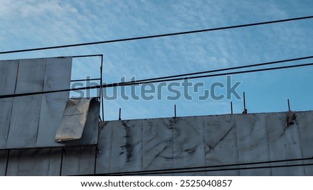 Similar – Image, Stock Photo Suspended concrete elements on the load hook of a crane