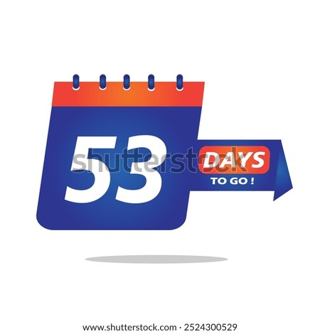 53 More Day. 53 Day Icon. 53 Day Vector illustration