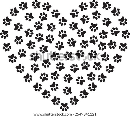 Loving Paw Print Heart Design for All Dog Lovers and Pet Parents