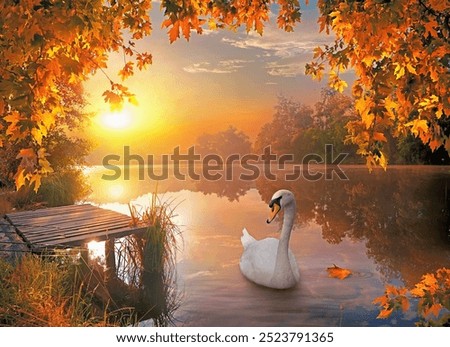 Similar – Image, Stock Photo Swan lake