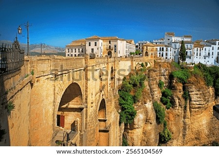 Similar – Image, Stock Photo Panoramic views of Ronda nature and urban landscape