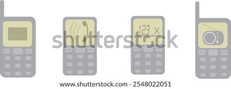 Simple illustration of the classic Symbian cell phone and its various functions