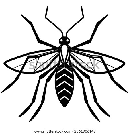 Water Strider insect flat vector illustration on white background