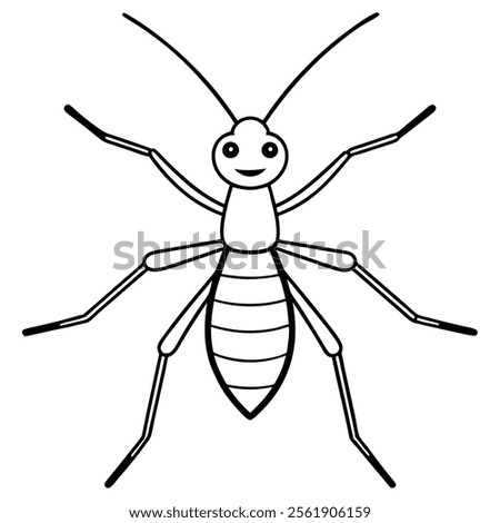 Water Strider insect flat vector illustration on white background