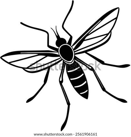 Water Strider insect flat vector illustration on white background