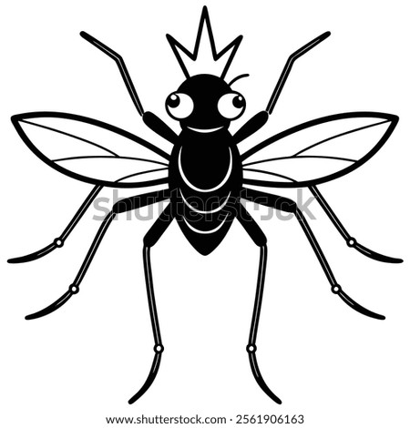 Water Strider insect flat vector illustration on white background