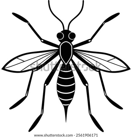 Water Strider insect flat vector illustration on white background