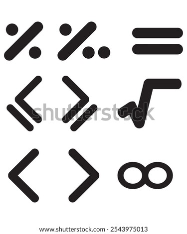 Math and Science Icons Set of Symbols for Education and Learning