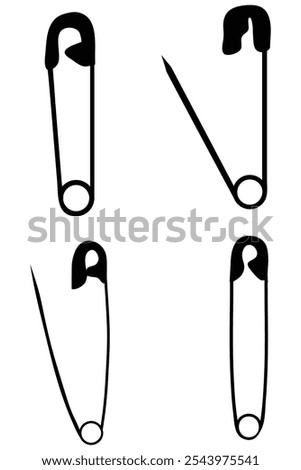 Safety Pin Icon Vector Illustration for Sewing and Crafts