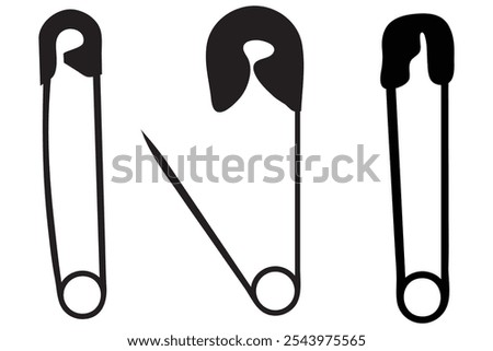 Safety Pin Icon Vector Illustration for Sewing and Crafts