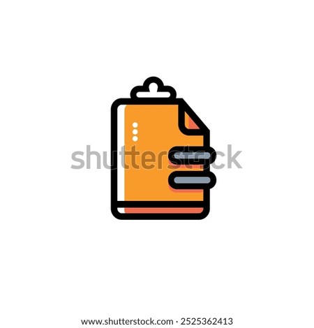 Book note icon design with full color style with lines, suitable for design images and design needs.