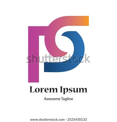 PS letter creative logo design vector file